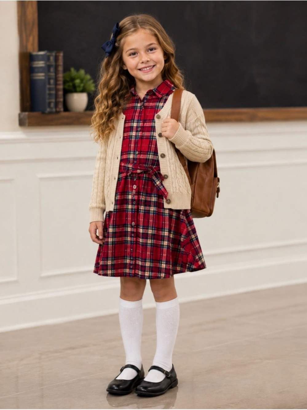 H&M Plaid Tartan Flannel Shirt Dress Button Ul Dress Girl Toddler Kid